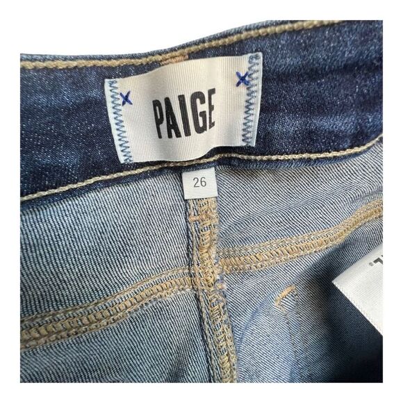 Paige  Brigitte Womens 26 Blue Dark Wash Denim Mid-Rise Straight Cropped Jeans - Picture 4 of 7